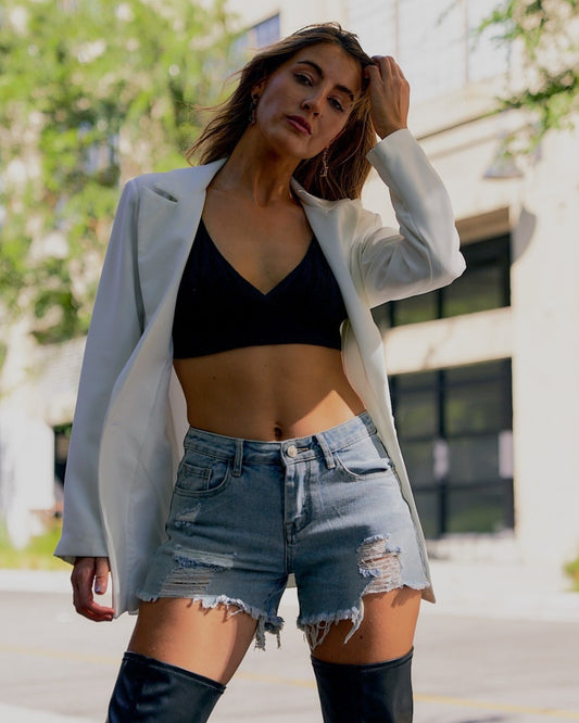 WHITE OVERSIZED BLAZER