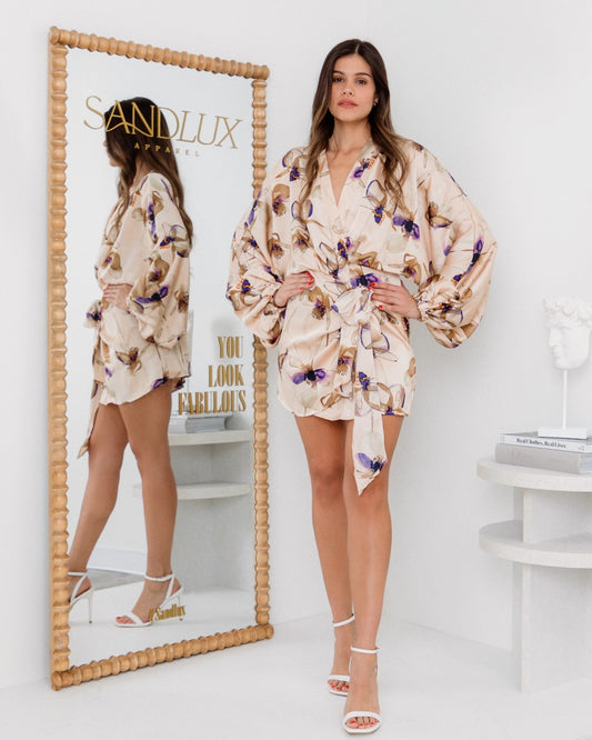 BLOOMING ELEGANCE WRAP DRESS