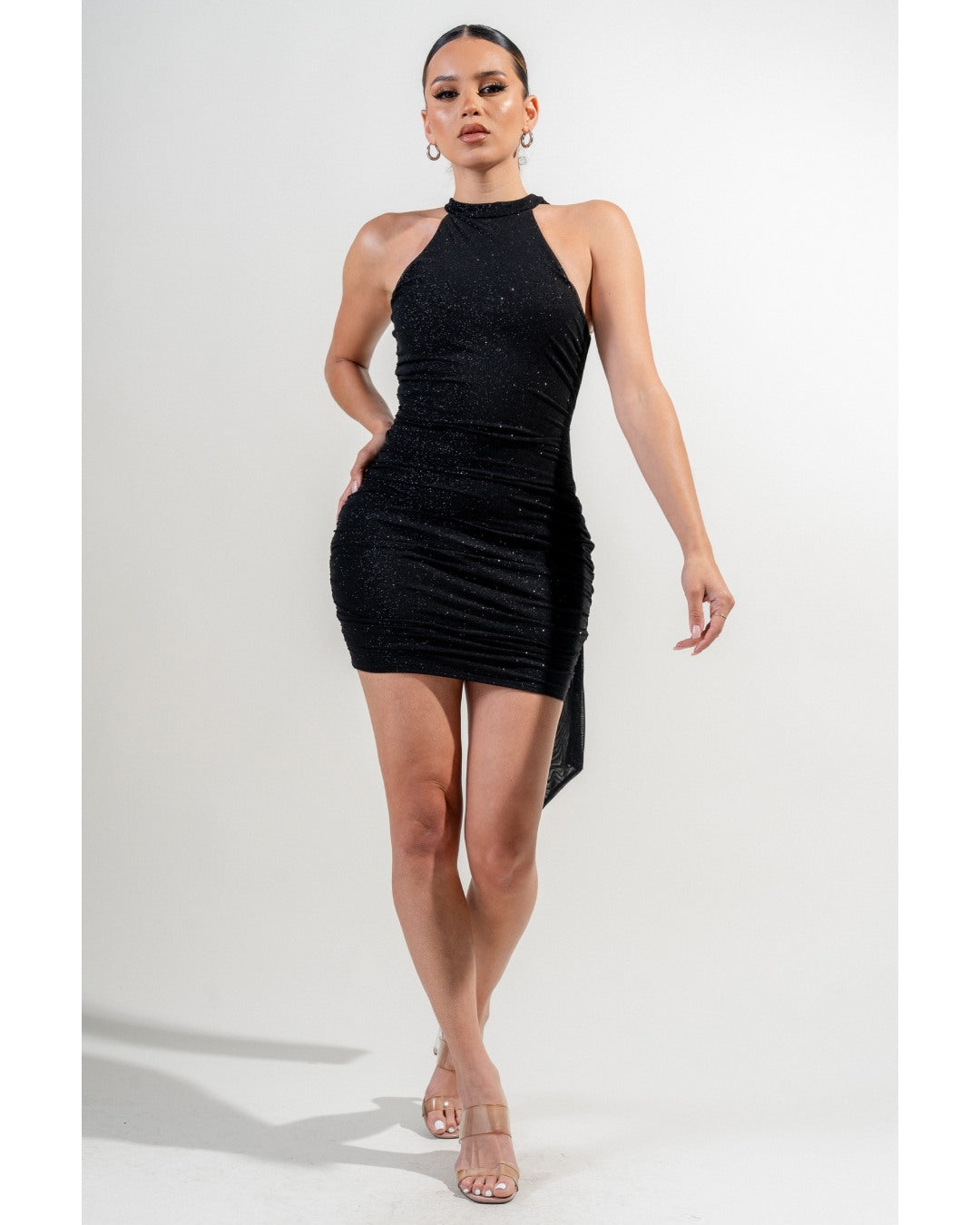 GLITTER VEIL MINI DRESS