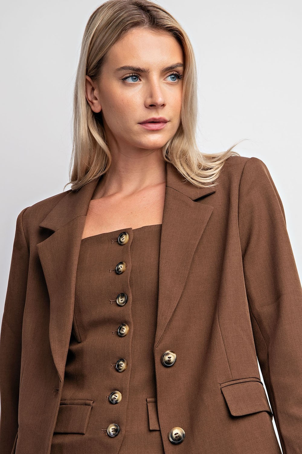 BLAZER TWO BUTTONS - BROWN