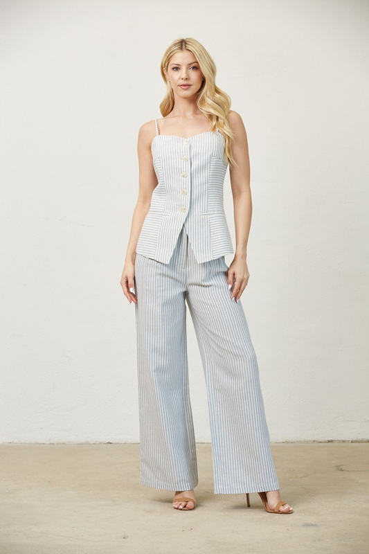 STRIPED WOVEN BUTTON SET