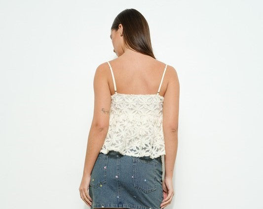 FLORAL STRAP PEPLUM TOP