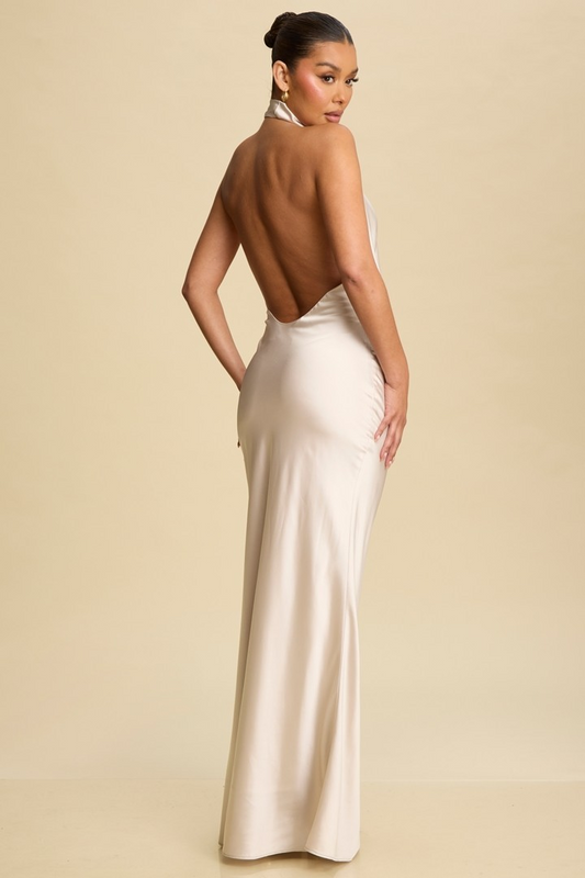 MAXI DRESS SATIN OPEN BACK