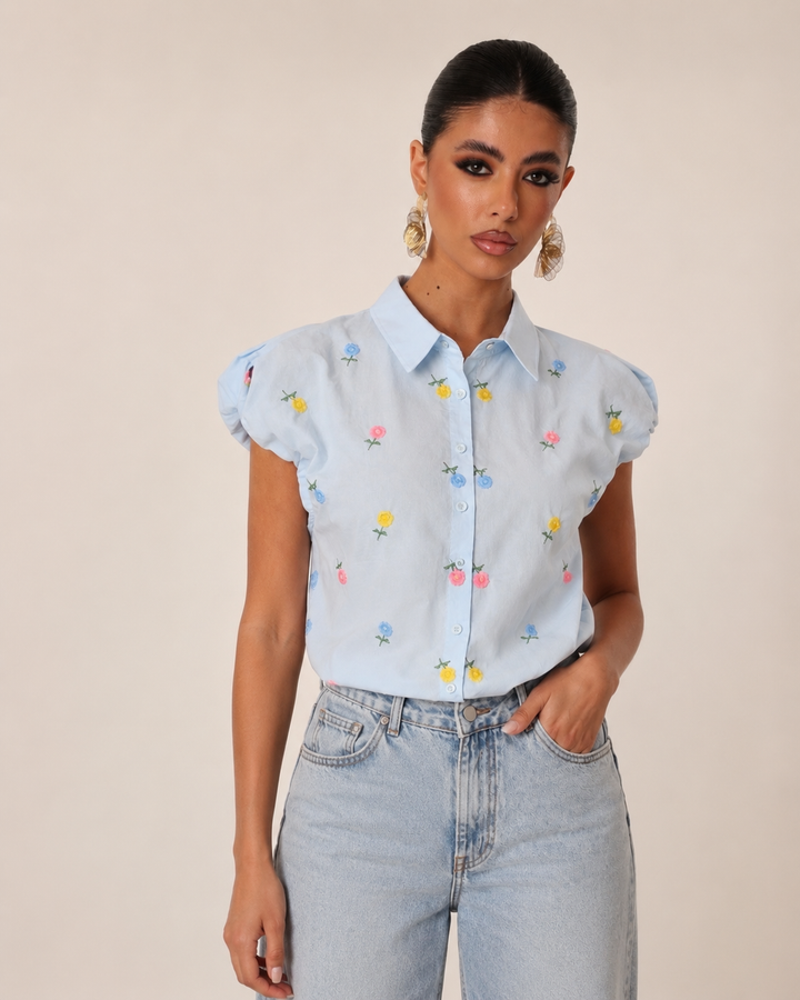 BLUE BLOOM SHIRT
