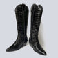 CROC-EMBOSSED COWBOY BOOTS