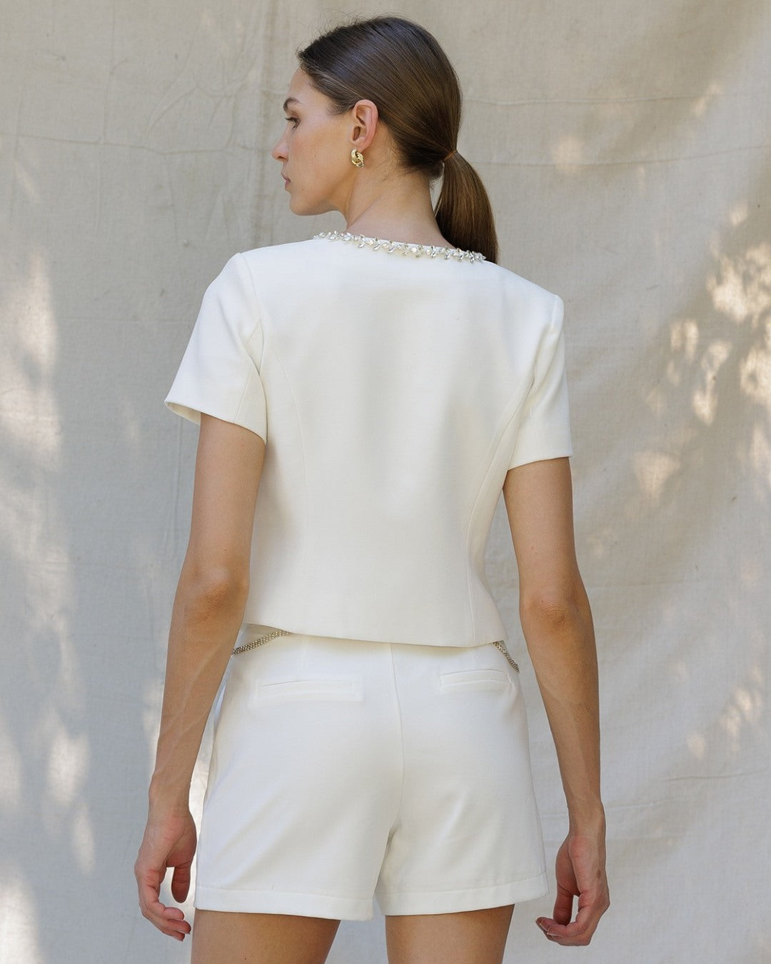 CRYSTAL EDGE TAILORED SHORT SET