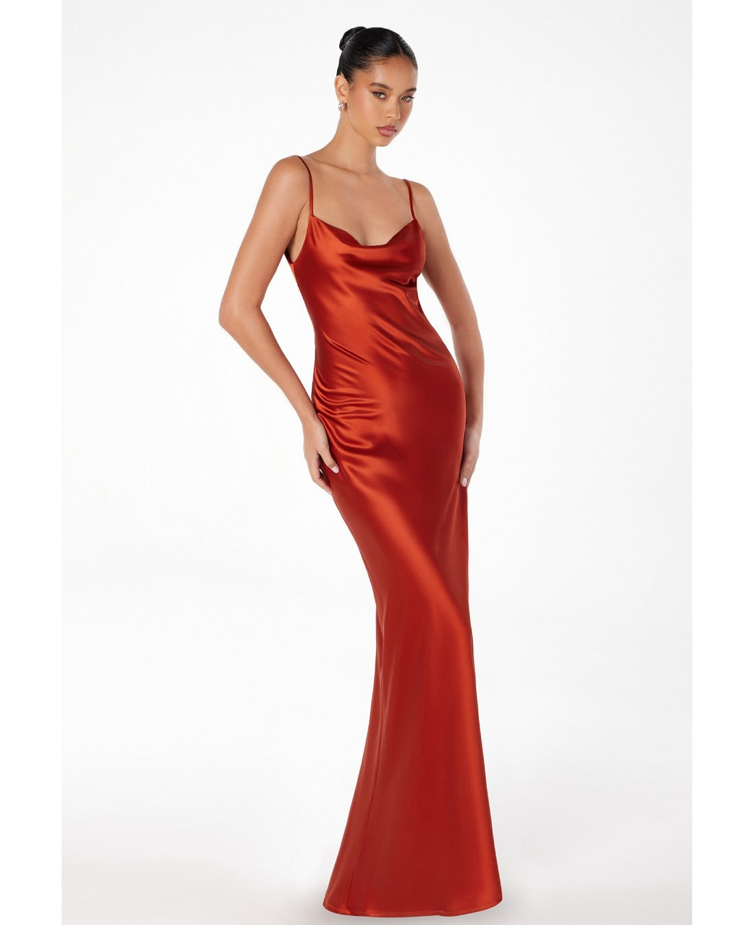 METALLIC SATIN MAXI DRESS
