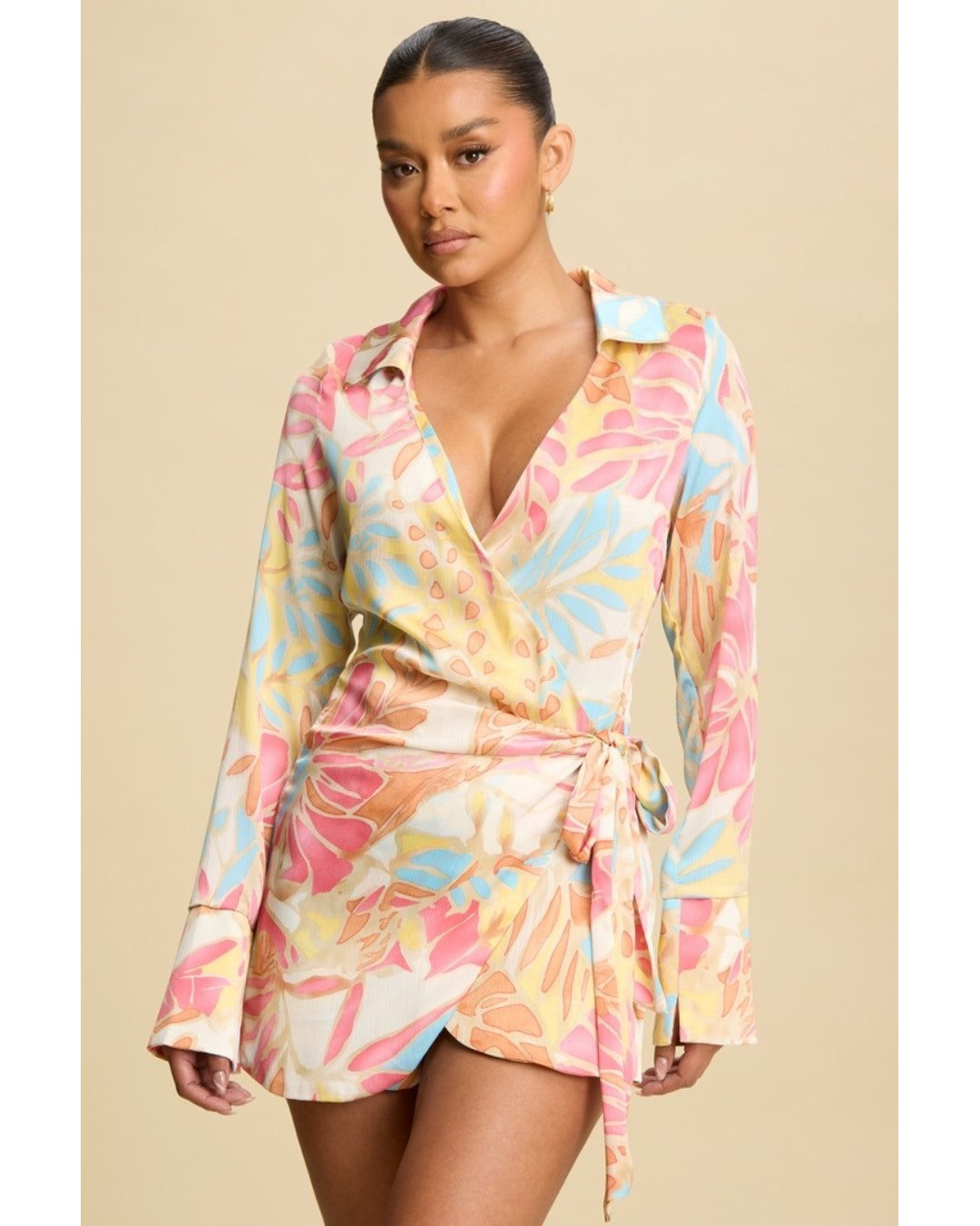 PINK AQUA TRINITY TIE ROMPER