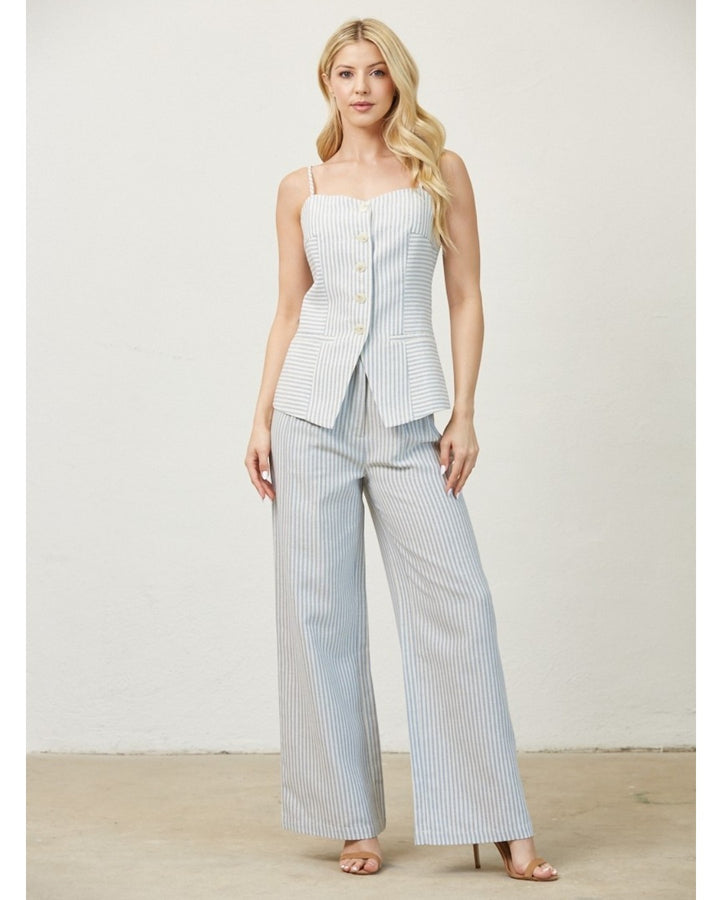 STRIPED WOVEN BUTTON SET