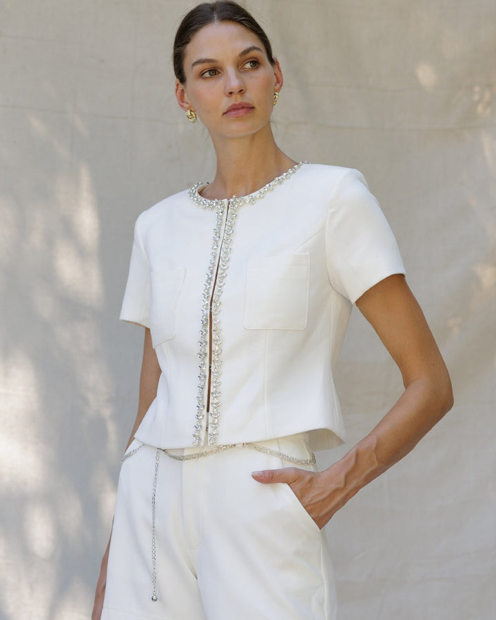 CRYSTAL EDGE TAILORED SHORT SET