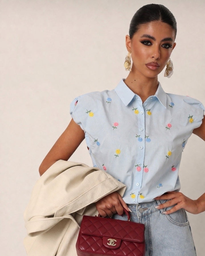 BLUE BLOOM SHIRT
