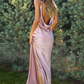 METALLIC SATIN MAXI DRESS