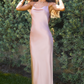 METALLIC SATIN MAXI DRESS