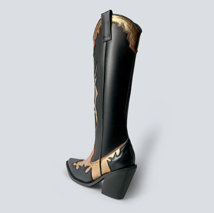 COACHELLA TEXAN BOOT BLACK GOLD