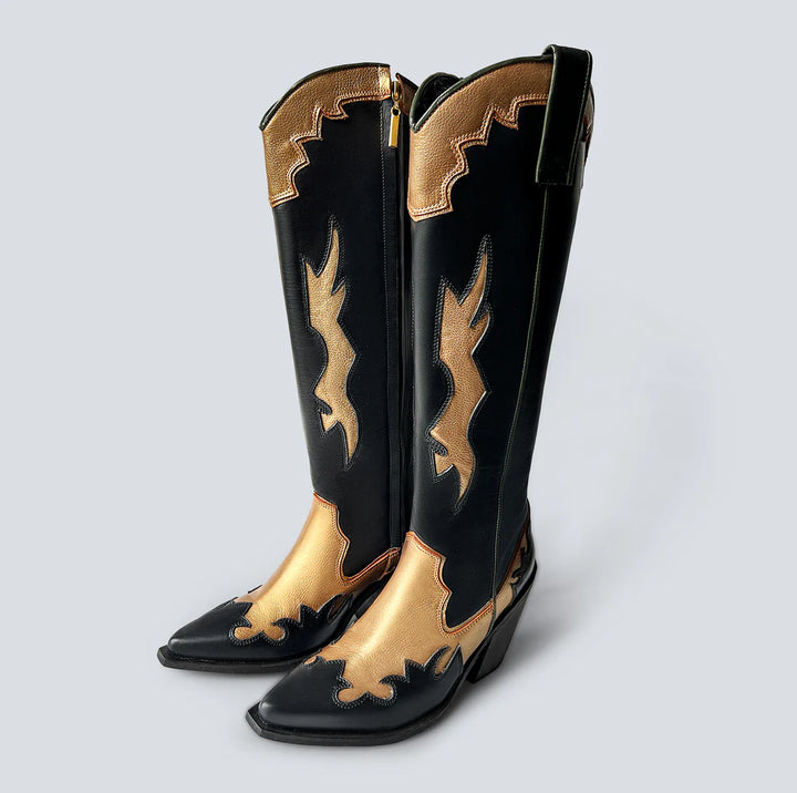 COACHELLA TEXAN BOOT BLACK GOLD