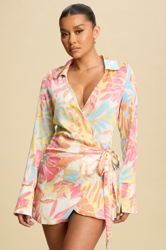 PINK AQUA TRINITY TIE ROMPER