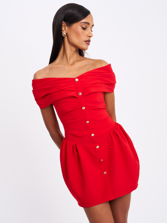 CRIMSON ALLURE MINI DRESS