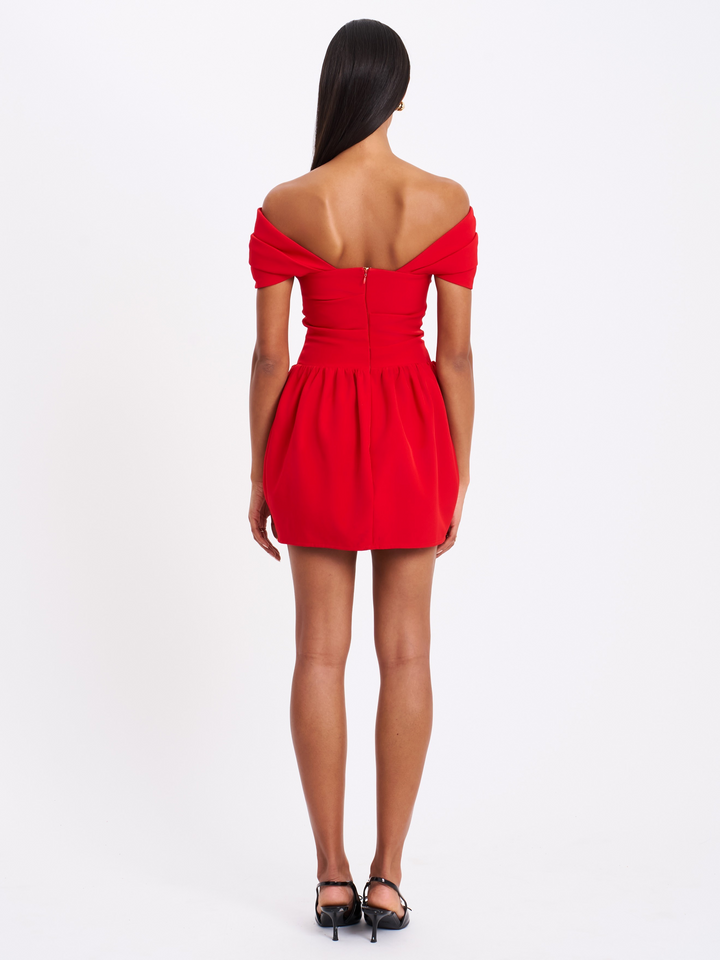 CRIMSON ALLURE MINI DRESS
