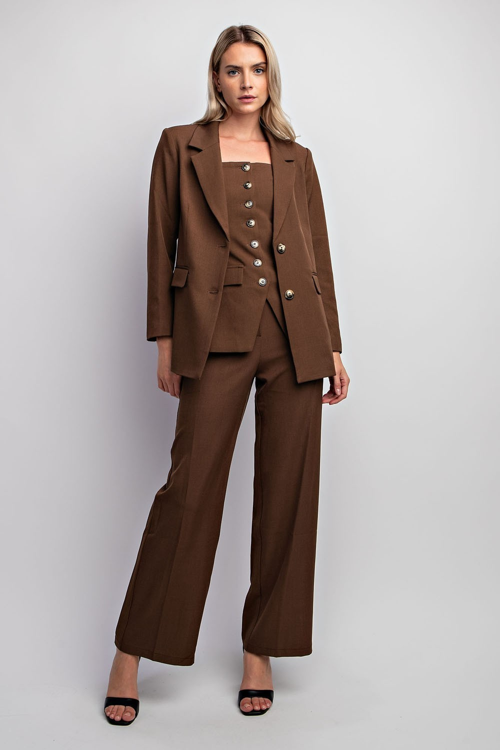 BLAZER TWO BUTTONS - BROWN