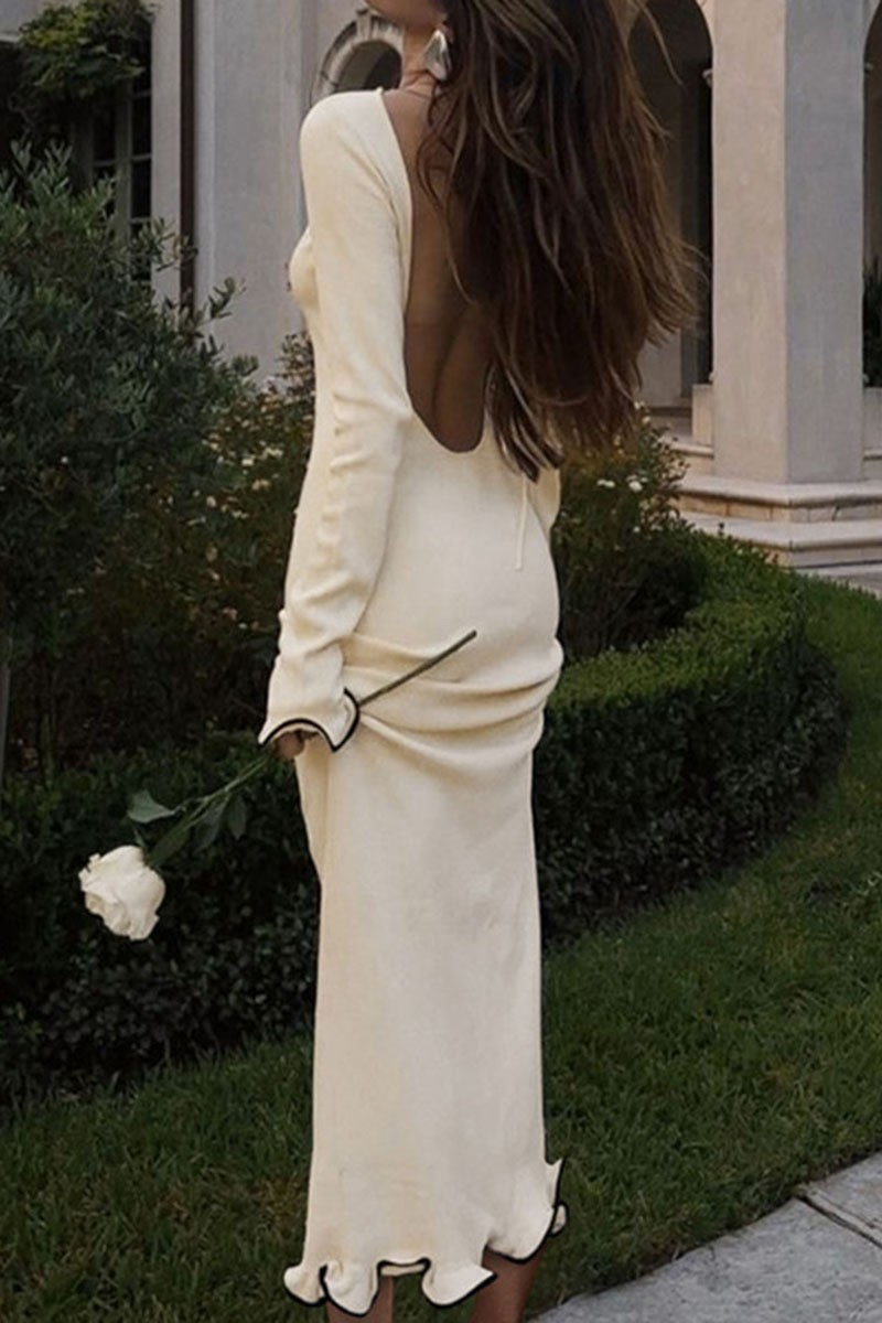 MAXI DRESS LARED HEM