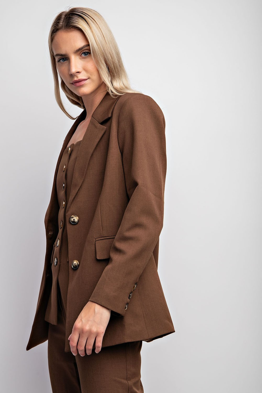 BLAZER TWO BUTTONS - BROWN