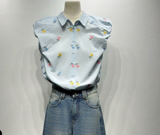 BLUE BLOOM SHIRT