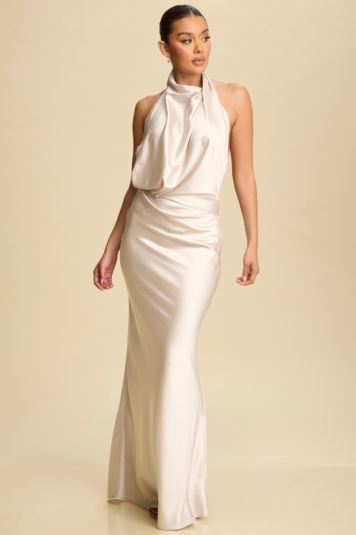 MAXI DRESS SATIN OPEN BACK