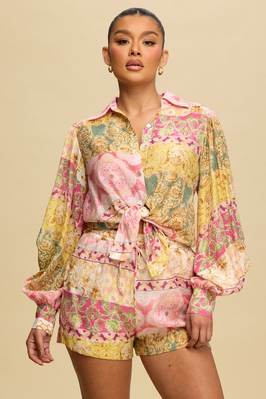 PRINTED SHORT SET